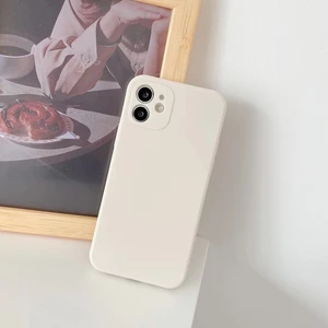 Ốp lưng cao su dẻo trắng sữa cạnh vuông cho iphone 7/7plus/8/8plus/x/xr/xs/11/12/13/pro/max/plus/promax