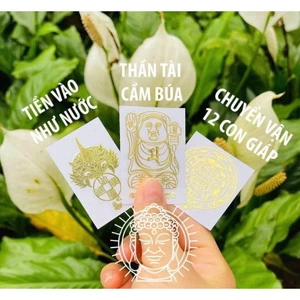 Sét 3 Linh Phù dán điện thoại 12 CON GIÁP - T.IỀN VÔ NHƯ NƯỚC - THẦN TÀI GIỮ CỦA ý nghĩa may mắn phong thủy