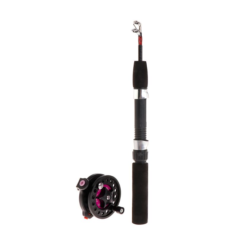 1 Set Fishing Rod With Fishing Reel Ultra Short Portable Mini Winter Outdoor Ice