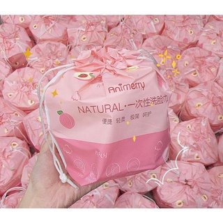 Khăn Mặt Khô Animerry Trái Đào dùng 1 lần, tẩy trang lau khô lau ướt, siêuu mềm, dai, mịn rửa mặt vệ sinh túi cute