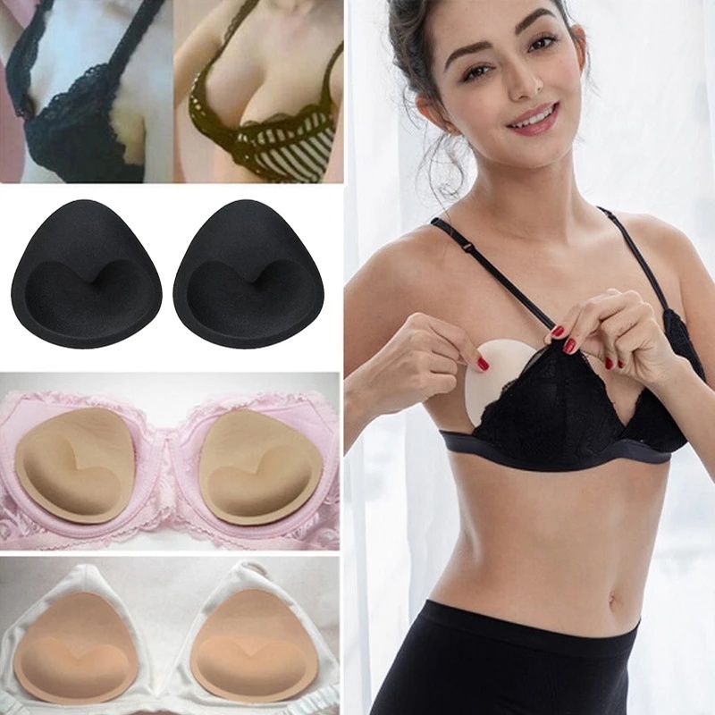 [1 Cặp Miếng đệm ngực hình tam giác bằng bọt xốp silicon thoải mái] [Miếng đệm ngực nâng ngực có thể tháo rời dành cho nữ Bikini, Áo, Áo ngực thể thao, Đồ bơi] [Áo ngực đệm ngực nâng ngực]