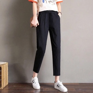 Vải Lanh Cotton Mùa Hè 2022 Cao Cấp Ôm Hơn Nhìn Mỏng Đến Mắt Cá Chân Quần Nữ Rời Phù Hợp Với Hợp Thời Trang Thường Ngày Skinny Quần