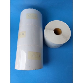 Giấy decal in nhiệt, tem nhãn mã vạch kích thước 70x50mm, cuộn 30met, 566 con tem
