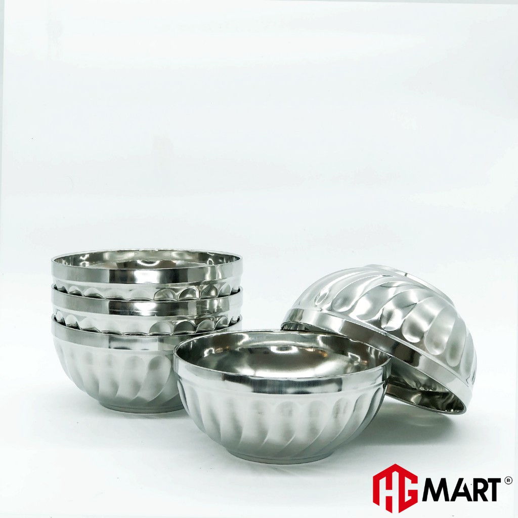 Ảnh Bộ 5 Bát Xoắn Inox cách nhiệt chống nóng thương hiệu Hoàng Gia 2