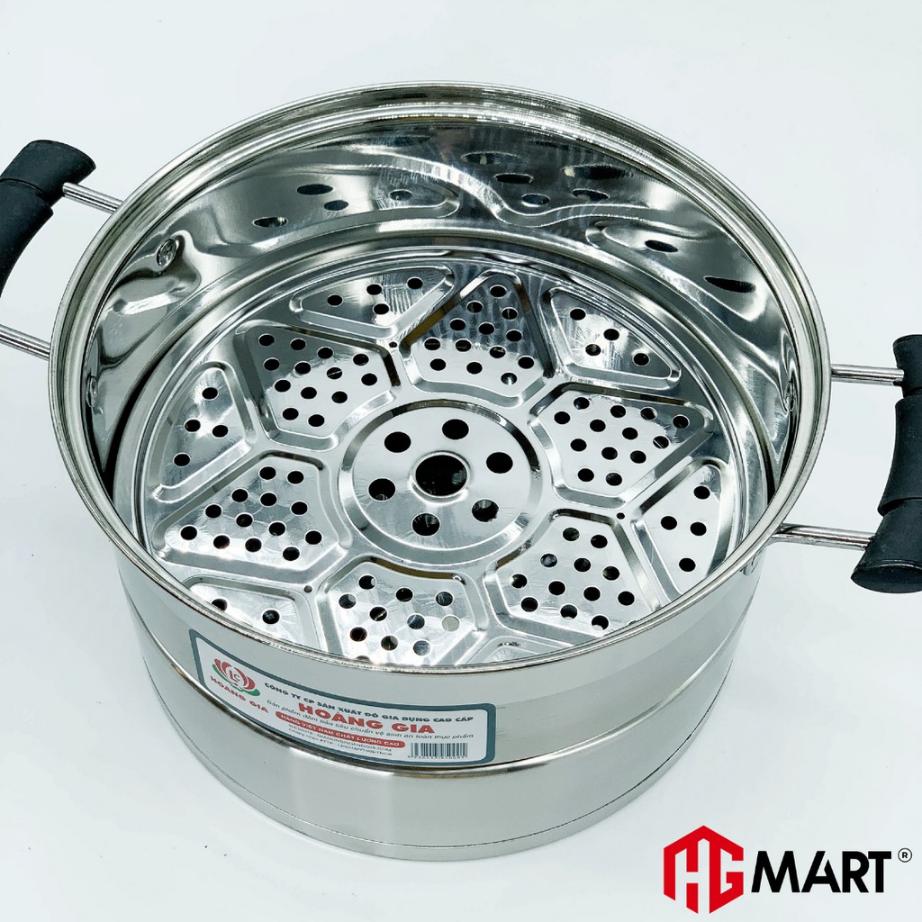 Ảnh Nồi Hấp Inox 2 tầng 2 đáy từ nắp kính thương hiệu HG Mart 1