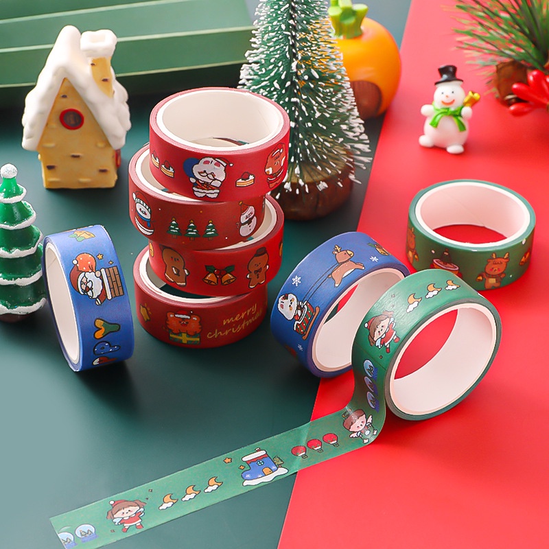 3 Băng Dính Washi Tape Giáng Sinh Noel Merry Christmas 1.5Cm*3M