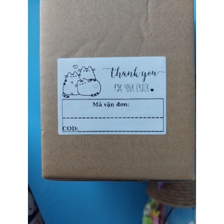 100 Tem ghi mã vận đơn, phiếu gửi hàng cute có sẵn keo dán kích thước 7x5cm