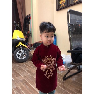Áo dài nhung đỏ mặc TẾT cho bé trai ( không kèm quần ) Phương Kid