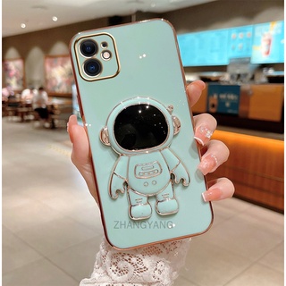 ốp lưng iPhone 12 12 PRO 12 PRO MAX TPU Mạ điện 3D Phi hành gia có chân đế ốp điện thoại iPhone 12 12 PRO 12 PRO MAX