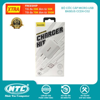 Bộ sạc Baseus CCDX-C02 cổng MicroUSB, max 2A - dây dài 1m, truyền dữ liệu (Trắng)