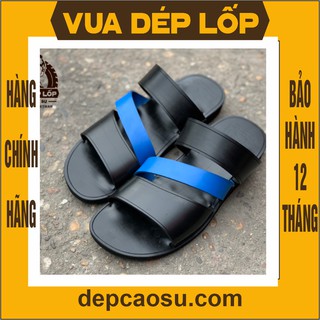 Dép 3 quai chéo màu xanh lam đế cao 2,5cm