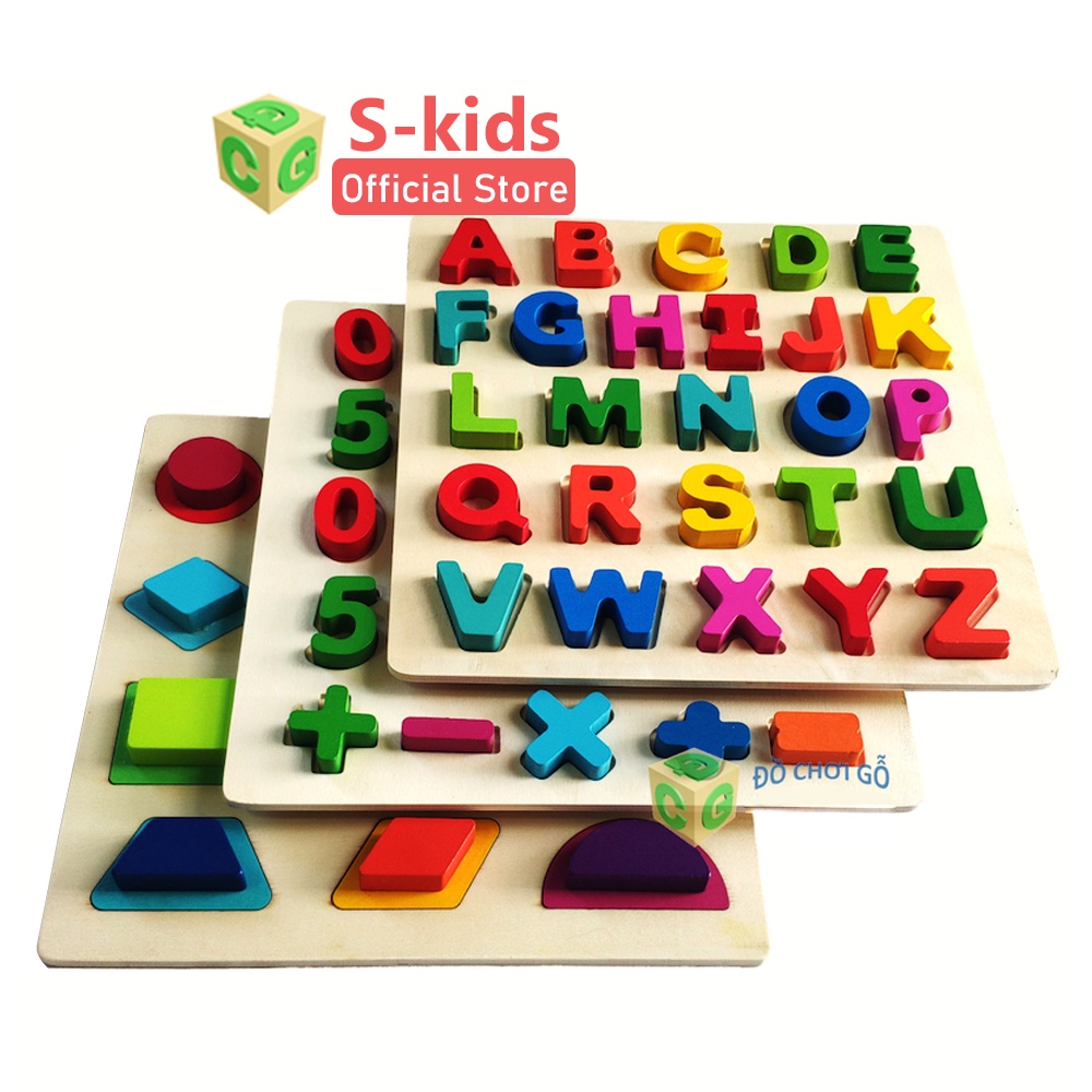 Ảnh Bảng chữ cái cho bé học tiếng anh, tiếng việt S-Kids. Đồ Chơi Giáo Dục Mầm Non bằng gỗ cho trẻ em. 1