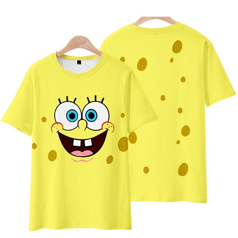 Gn Spongebob Bob Áo Thun Cosplay Trang Phục Ngắn Tay Áo Patrick Ngôi Sao Trang Phục Tee Hoạt Hình Plus Kích Thước Anime NG