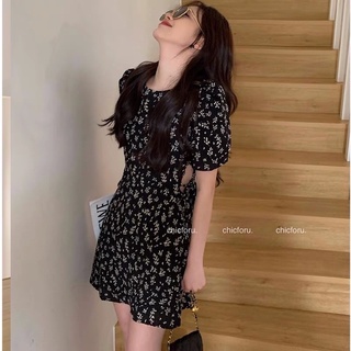 [V1.239] Váy Hoa Nhí Khoét Eo Hàng 2 Lớp Siêu Xinh Có Ảnh Thật