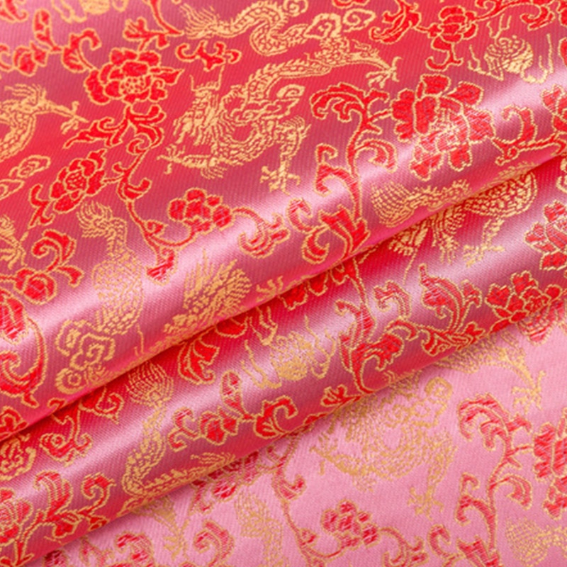Phong Cách Trung Hoa - Sườn Xám Kimono và Túi Chắp Vá từ Vải Thổ Cẩm Jacquard Satin TJ0246