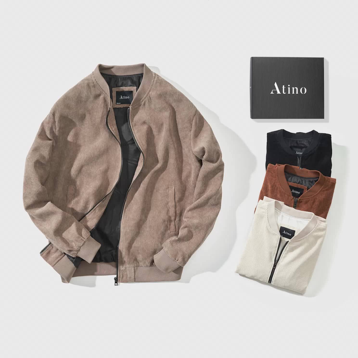 Áo Khoác Bomber Nam BUTA ATINO Vải Nhung Tăm 2 Lớp Cao Cấp Phong Cách ...