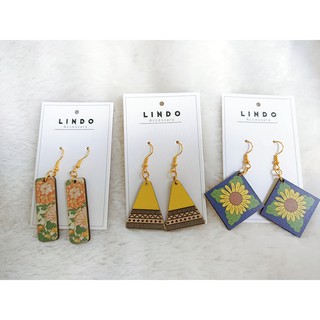 Khuyên tai/Bông tai gỗ Vintage LINDO - Bông tai đi biển, du lịch, đi chơi