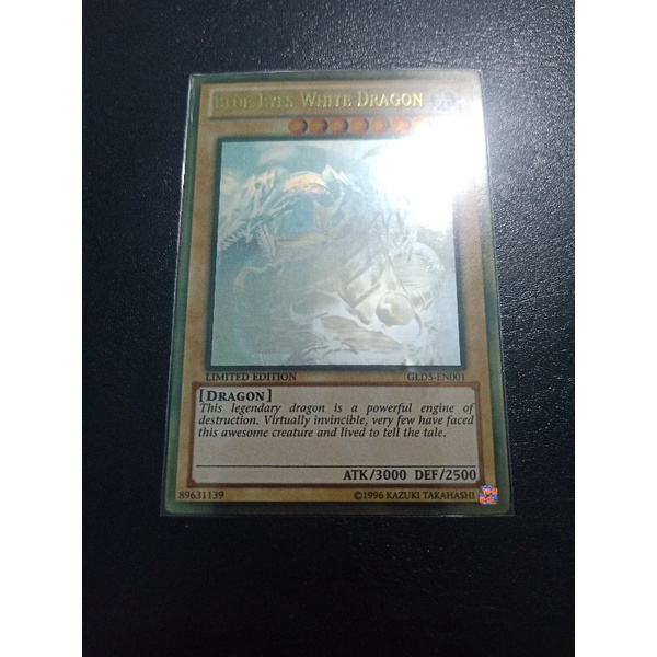 Thẻ Bài Yugioh BlueEyes White Dragon GLD5EN001 Ghost Gold Rare