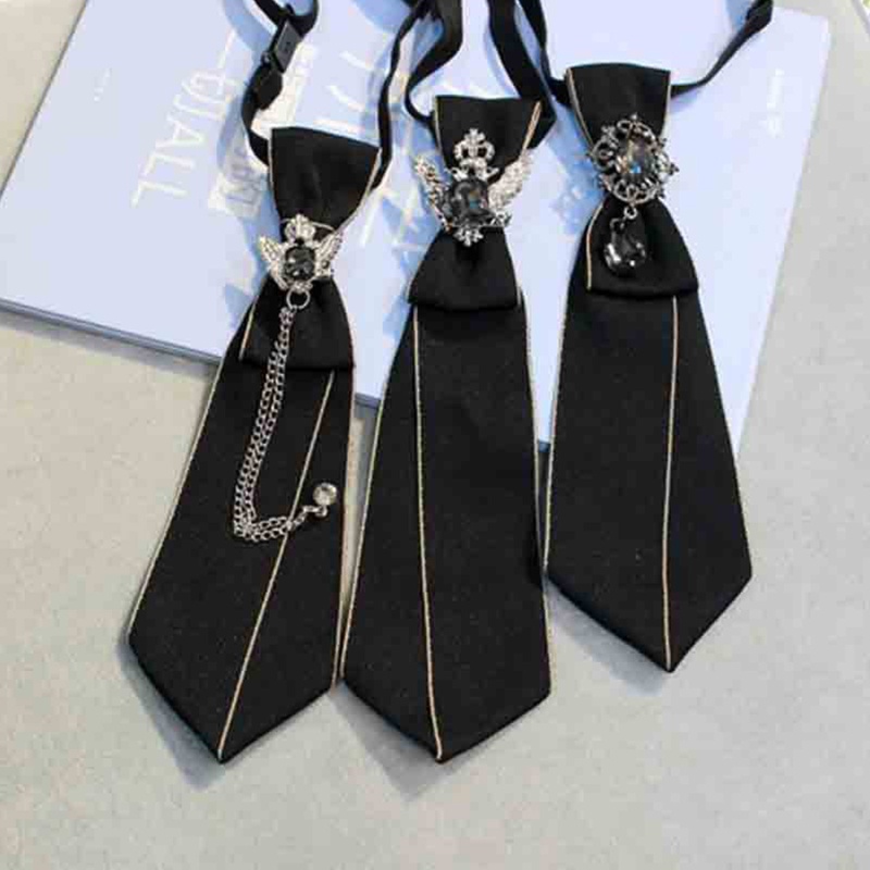 Kikin Nam Nữ Bé Trai Vintage Có Thể Điều Chỉnh Cà Vạt Gothic Steampunk Cho Kim Cương Giả Dây Kim Loại Dây Buộc Pre-Tied Sang Trọng Decorat
