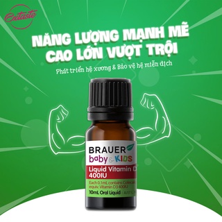 [CHÍNH HÃNG] Siro bổ sung vitamin D Brauer Baby & Kids Liquid 400IU cho trẻ sơ sinh 10ml