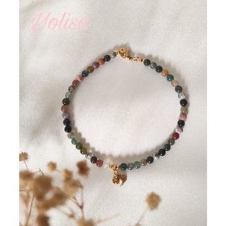 Lắc chân nữ chuỗi hạt đá kết hợp cùng charm sò