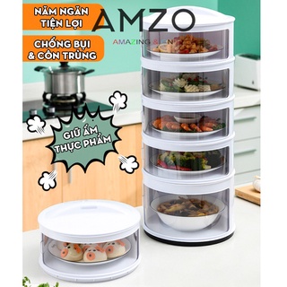 AMZO_{TOP SP BÁN CHẠY}_Lồng Bàn Giữ Nhiệt Đa năng 5 Tầng, Giữ Nhiệt Chống Bụi Đa Năng Tiện Dụng
