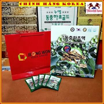 Bổ gan đông trùng hạ thảo chính hãng, Nước bổ gan đông trùng Jeong Won, hộp 30 gói, minhchau