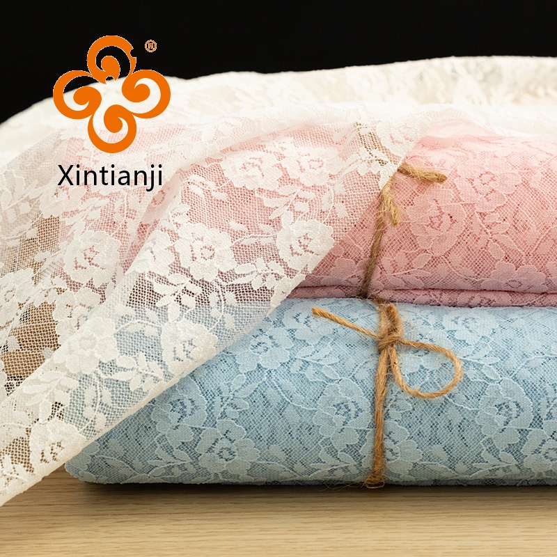 50x145cm Ren Đàn Hồi Thời Trang May Vải DIY Dệt Kim Hoa Trang Trí Váy Cưới TJ0176