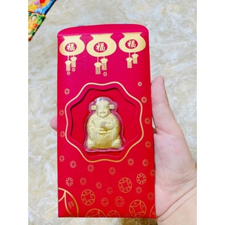 Bao lì xì thần tài mạ vàng 24k
