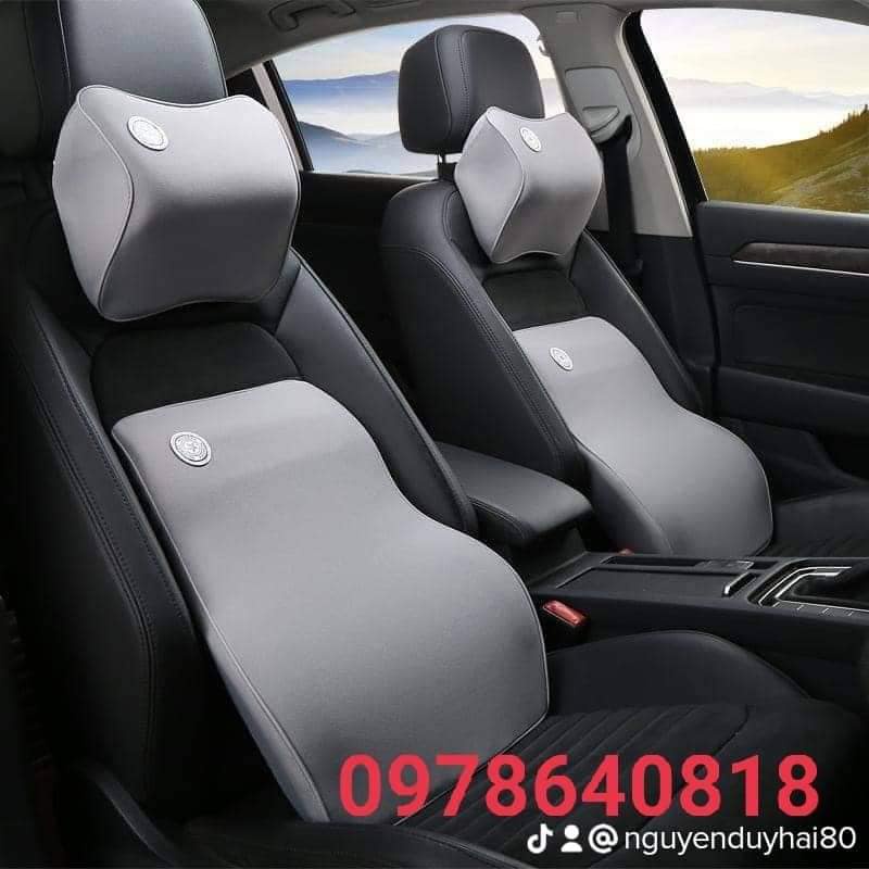 Bộ Gối Tựa Đầu và Tựa Lưng Cao Su Non Nguyên Khối Cao Cấp Siêu Đàn Hồi Chống Đau Mỏi