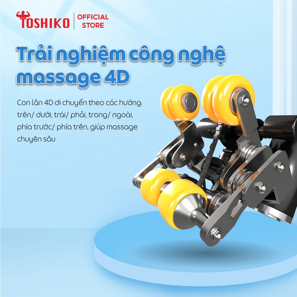 Ảnh Ghế massage toàn thân Toshiko T9 công nghệ con lăn 4D di chuyển mới giúp thư giãn tại nhà 4