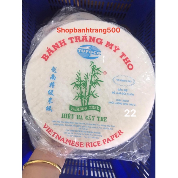 3 Goi Bánh Tráng Cuốn 3 cây tre tròn size 22 gói 500gr
