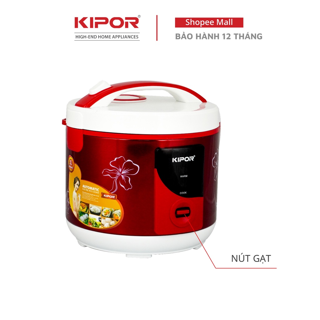 Ảnh Nồi cơm điện KIPOR KP-N25912 - 1.2L - Phủ chống dính HOÀNG KIM, Nồi cơm có tặng kèm vỉ hấp - Bảo hành tại nhà 12 tháng 2