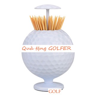 Loại 1 - Quà tặng người chơi Golf - hộp để tăm hình bóng Golf để bàn