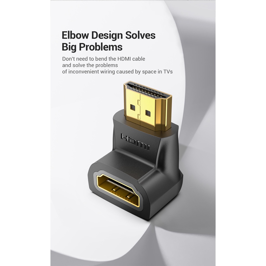 HDMI Adapter 90 270 Degree Right Angle HDMI Male to HDMI Female Cable Converter for HDTV PS4 PS5 Laptop 4K HDMI Extender