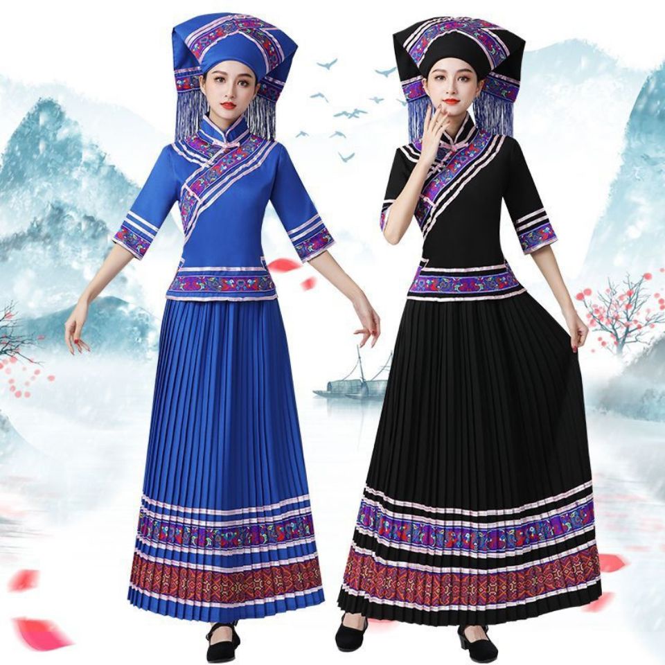 YNDM5 】 Quảng tây choang yi miao quần áo bộ quần áo bộ quần áo của dân tộc  thiểu số bộ váy xếp phụ | Shopee Việt Nam
