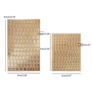 Set 2 Tấm sticker Chữ Cái Màu Vàng / Bạc Dán Trang Trí