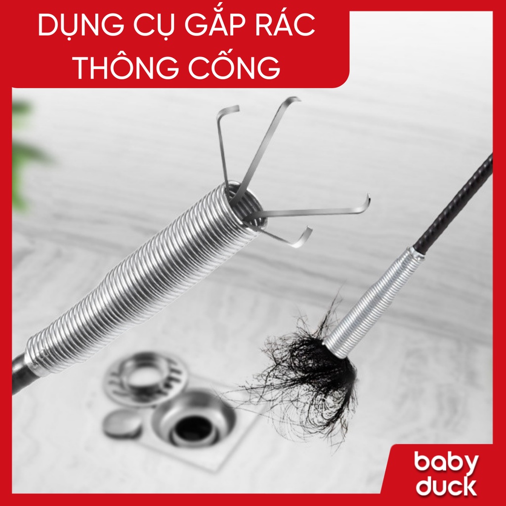 Dụng cụ gắp rác thông công đa năng siêu dài, dây gắp rác thông tắc ...