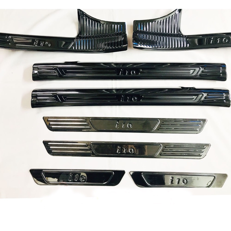 Ốp bậc cửa, nẹp bước chân crong, ngoài Xe Hyundai i10 2014 - 2020 chất liệu Titan