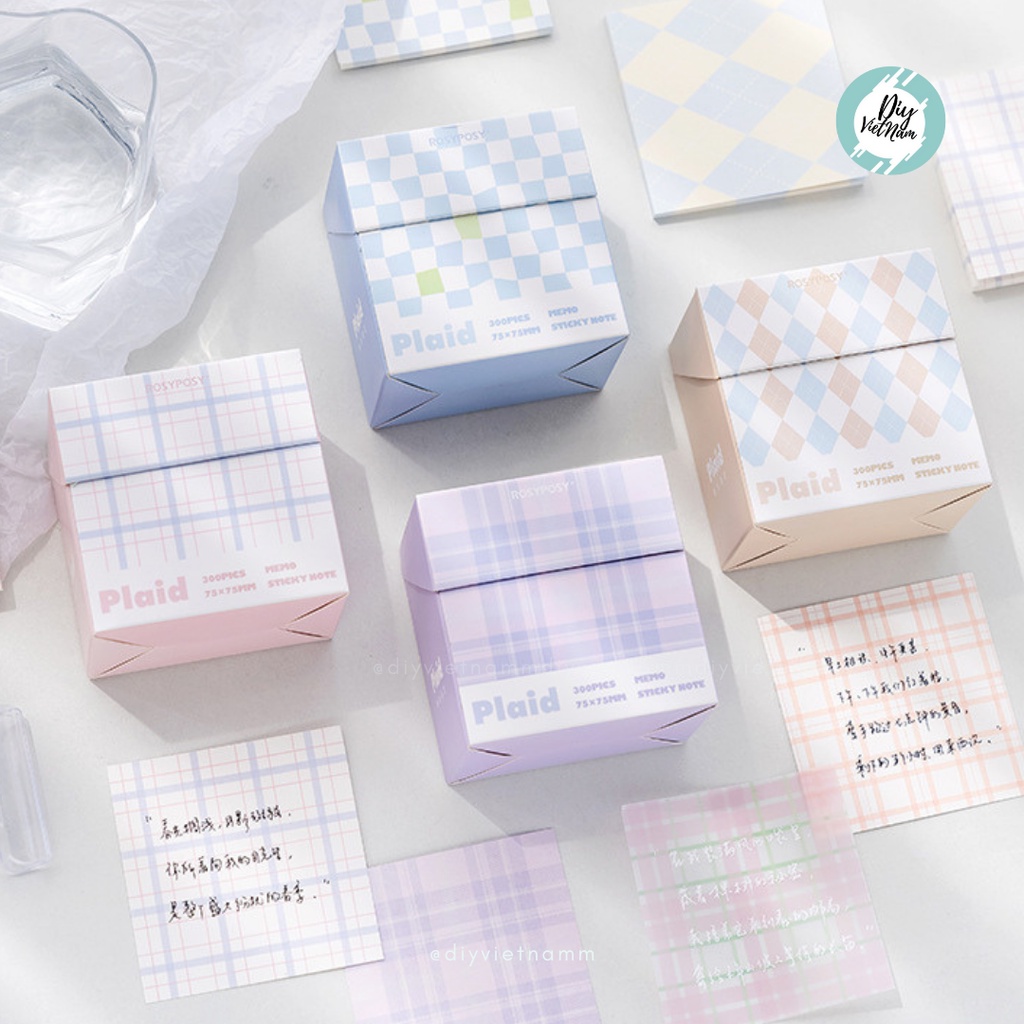HỘP GIẤY NOTE PLAID 300 TỜ | Shopee Việt Nam