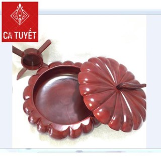 (NEW) KHAY ĐỰNG BÁNH MỨT KẸO CAO CẤP GỖ HƯƠNG NGUYÊN KHỔI QUẢ BÍ CÓ ĐẾ XOAY - SIZE TO ( ẢNH THẬT 100%)