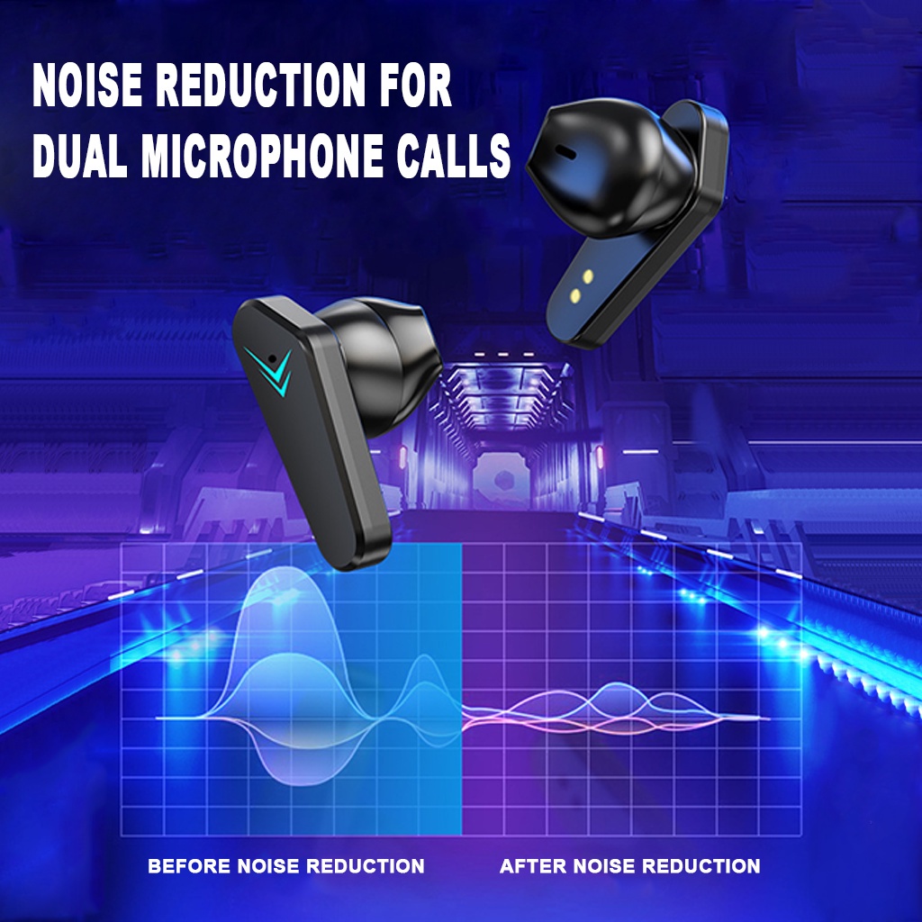 Tai Nghe Gaming X15 Bluetooth 5.1 Không Dây Giảm Tiếng Ồn Cảm Ứng Điều Khiển Vân Tay Âm Thanh Hifi 9D Cho Android