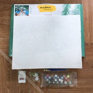 Tranh tô màu số hóa Madoca có khung 40x50cm Follow me T2009
