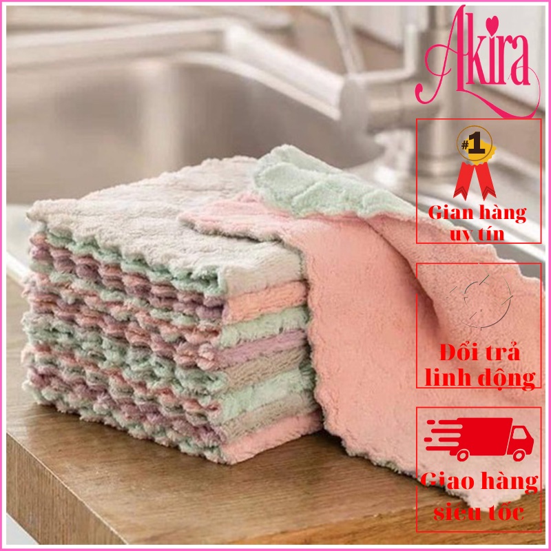 Khăn lau bếp đa năng 2 mặt siêu thấm (lau bếp, bát đĩa, bàn ghế...) chống dính dầu mỡ hai mặt
