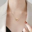 Vòng cổ titan không gỉ dây chuyền titan mạ vàng 18k đính đá zircon khắc số la mã phong cách hàn quốc