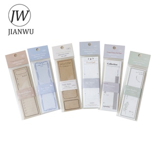Jianwu 30 Chiếc Retro Dải Dài Tin Nhắn Memo Pad Đơn Giản Chống Dính DIY Tạp Chí Trang Trí Có Thể Ghi Chú Giấy Văn Phòng Phẩm