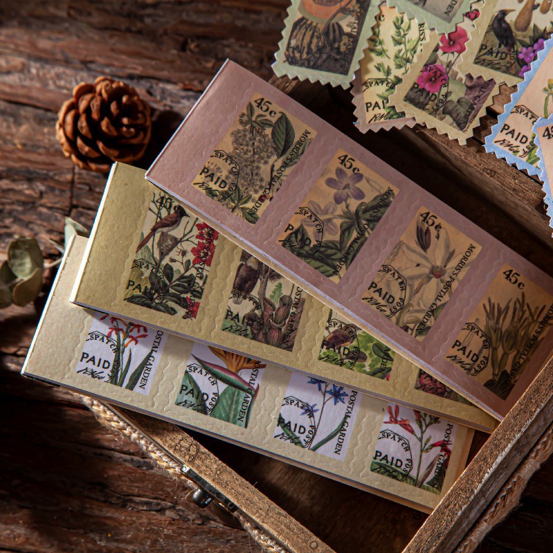 Sticker trang trí vintage cuốn 60 nhãn dán HD197-K70 DIY sổ tay Bullet Journal album vintage scrapbook.