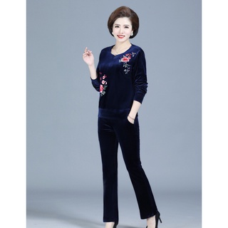 Bộ nhung cho bà cho mẹ mặc thu đông cực ấm cực xinh A1
