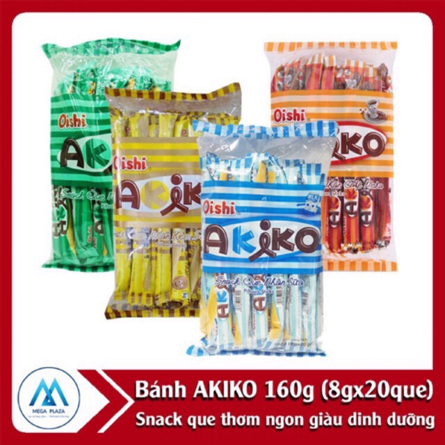 Bánh AKiko oshi 5 vị ( 1 gói 8g * 20 chiếc ) | Shopee Việt Nam