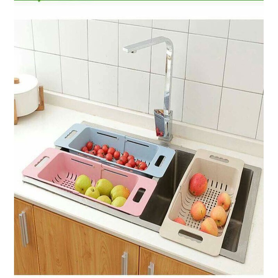 Rổ nhựa gác bồn rửa chén rút gọn